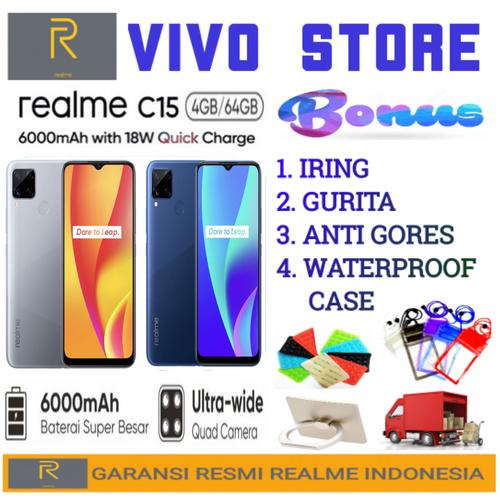 Foto Produk REALME C15 RAM 4/64 GB GARANSI RESMI VIVO INDONESIA - blue no bonus dari VIVO ST0RE