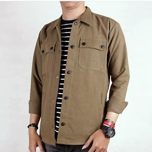 Foto Produk Jaket pria jaket semi parka kanvas warna khaki dari mari kak shop