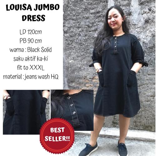 Jual Modo Dress Jeans Jumbo Black Solid 