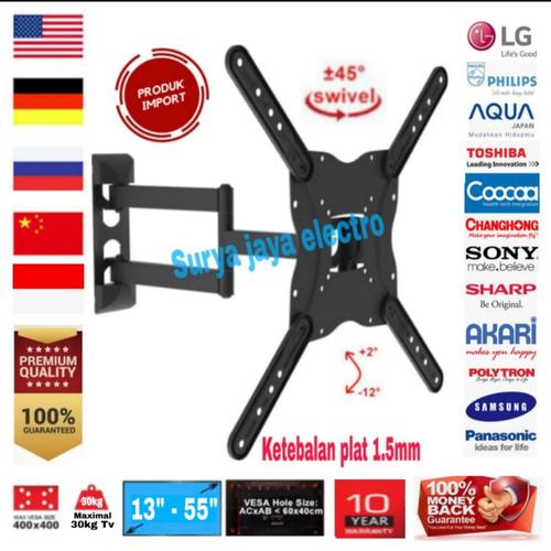 Gambar BRACKET TV LED UNIVERSAL IMPORT SUPER TEBAL BREKET BRAKET LCD INCH LG dari surya jaya electro Kota Tangerang Tokopedia