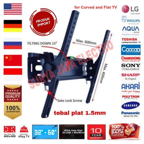 Gambar BRACKET TV LED IMPORT SUPER TEBAL BREKET BRAKET LCD INCH LG SHARP SONY dari surya jaya electro Kota Tangerang Tokopedia