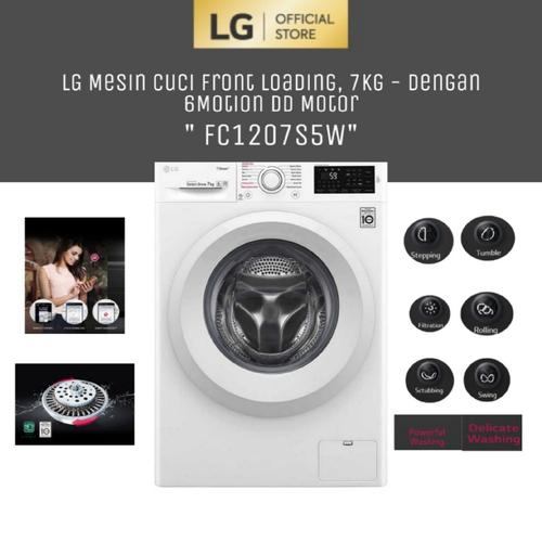 Foto Produk LG FC1207S5W Mesin Cuci LG 7kg, Front Loading - 6Motion DD Motor dari LG Official Store