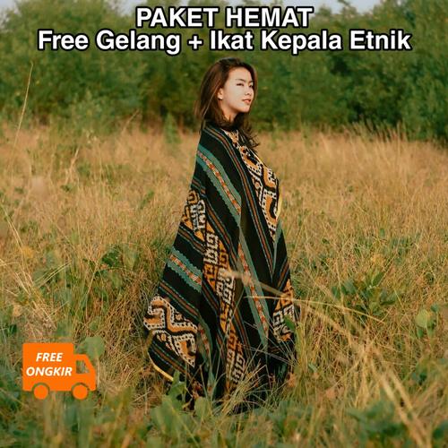 Foto Produk Kain Tenun Blangket Motif Toraja Hitam Coklat dari IE Tenun Troso Jepara