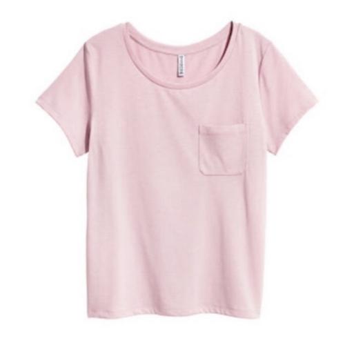 Foto Produk Kaos Wanita HnM H&M Basic Pocket Tee Pink Original Murah Polos dari OTOMO Store