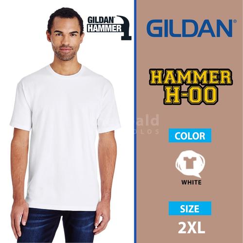 Foto Produk Kaos Polos Gildan Hammer PUTIH H-00 size 2XL - Putih, XXL dari Kaos Polos Theobald