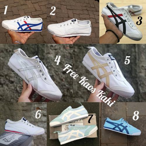 Foto Produk Sneakers Onit Slip On size 36 - 40 sepatu wanita kets putih biru gold dari eno ajjh