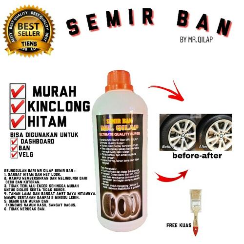 Foto Produk Semir Ban plus Kuas/Pengkilap Ban/Penghitam Ban Mobil Motor/MR Qilap dari MR. QILAP