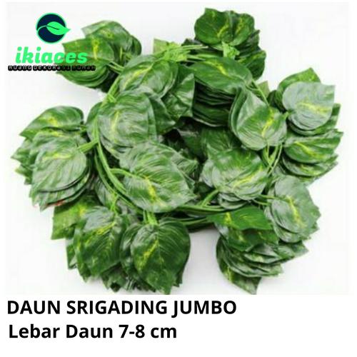 Foto Produk DAUN RAMBAT DAUN PLASTIK BESAR BUNGA PLASTIK DAUN DEKORASI DAUN PALSU - 1 Meter dari ikiaces