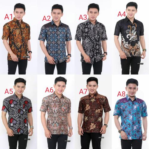 Foto Produk baju batik lengan pendek kemeja batik pria dewasa dari Batik ilmiyah96