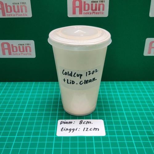 Jual Paper Cold Cup 12oz DPE + Clear Lid @50pcs - Dengan Tutup ...