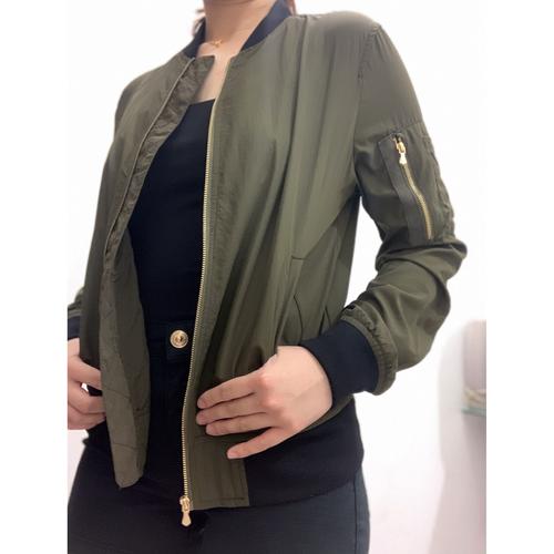long green bomber jacket