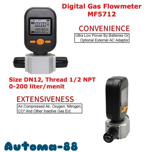 Jual MF5712 DN12 1/2 NPT 200LPM Digital Flowmeter Udara Air Compressor