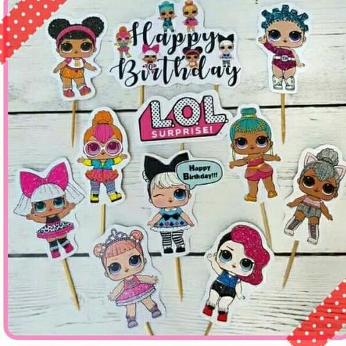 Foto Produk topper tusukan cake hiasan kue ulang tahun karakter LOL surprise dari recht shop