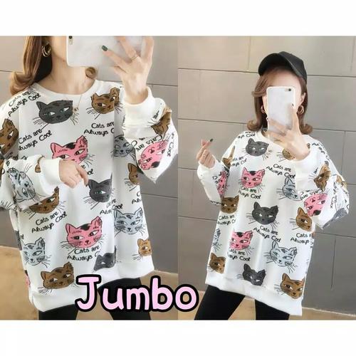 Jual Baju Atasan Model Sweater Wanita Jumbo Motif Cat Lengan Panjang Korea Jakarta Timur Khasanahgallery Tokopedia