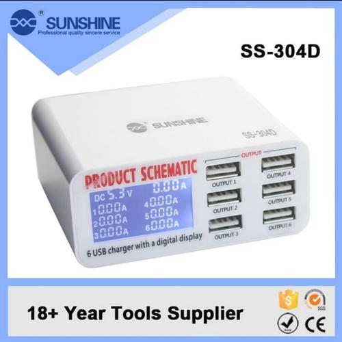 Foto Produk ADAPTOR SMART CHARGER SUNSHINE SS-304D 6 PORT USB DIGITAL dari Gita Shop patrol