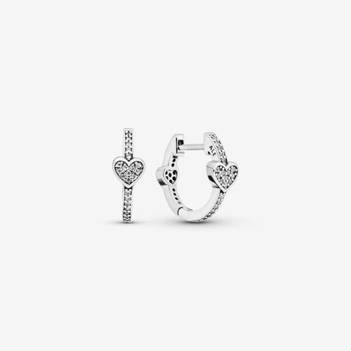 Jual Pandora Pavé Heart Hoop Earrings 