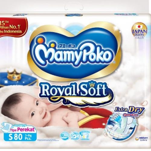 Foto Produk Popok Bayi Mamypoko Royal Soft S80 / M72 Tape Perekat - M72 dari Bebepedia