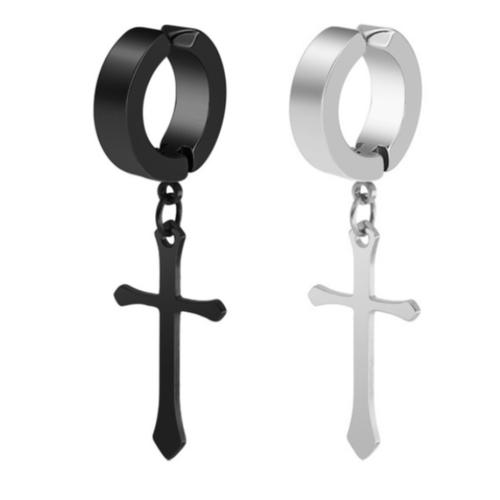 Promo Anting Salib Jepit Clip Tanpa 