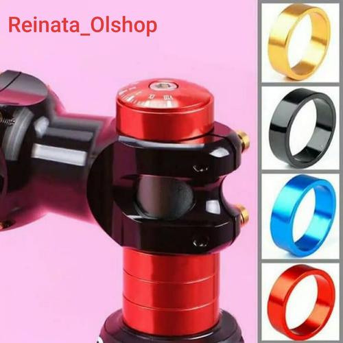 Foto Produk Ring Spacer Headset Stem Fork Gasket Sepeda 5 & 10mm Alloy - Hitam, 10mm dari Reinata_Olshop