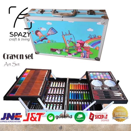 Jual Crayon Art set/Krayon anak/Alat Menggambar/Alat mewarnai/Koper
