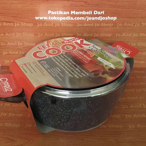 Foto Produk Panci Tutup Kaca 24cm Anti Lengket Marble Cypruz dari Jo And Jo Shop