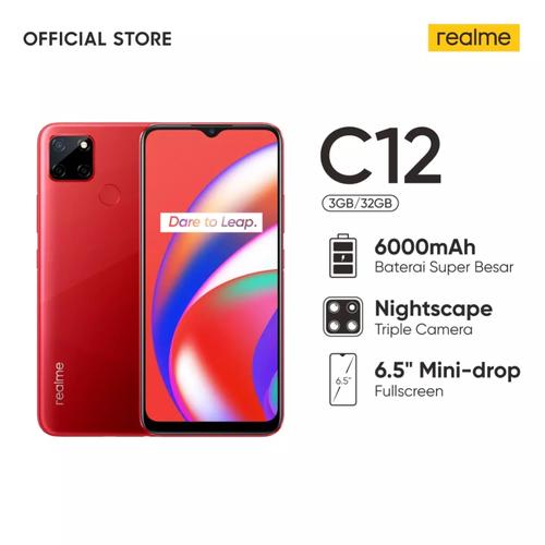 Foto Produk REALME C12 - 3GB 32GB - 3/32 - 6000mAh - Triple Camera - GARANSI RESMI - Coral Red dari Shopyz ID