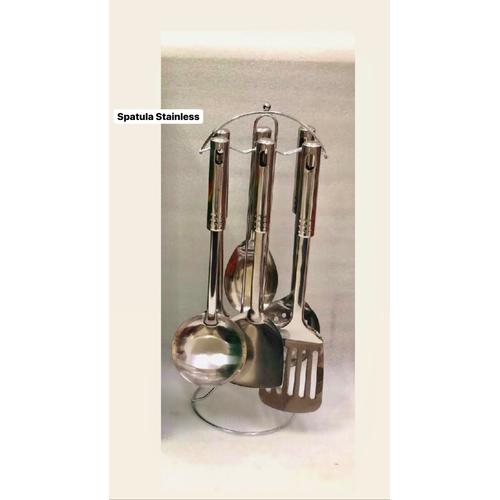 Foto Produk Spatula Set 6 Pcs + Rack / Spatula Stainless Steel TEBAL / Sodet Tools dari Cellis Houseware