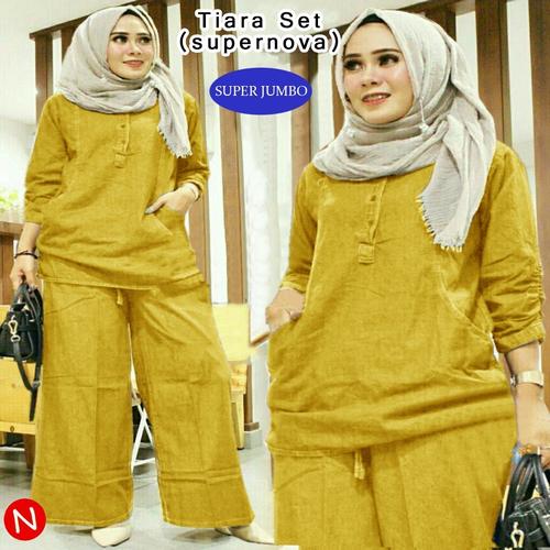 Foto Produk Tj 6882 Baju setelan wanita muslim murah terlaris - Kunyit, XL dari TariJon shop