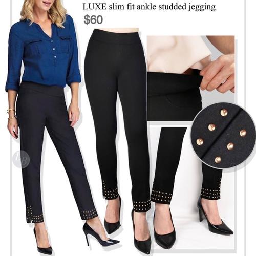 Lux* slim fit ankle studded jegging 