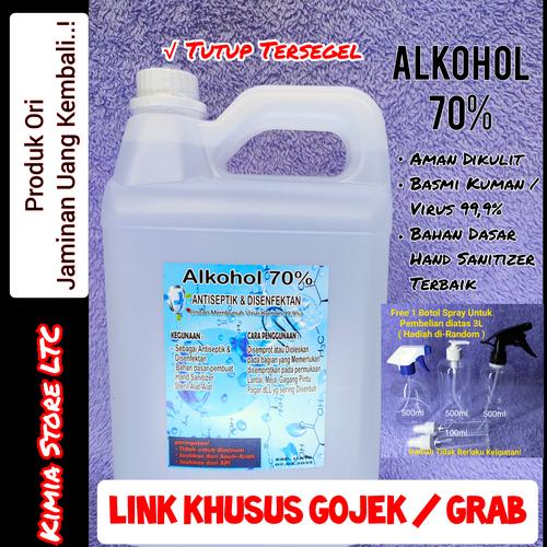 Foto Produk Alkohol 70% 5 Liter Murni, Antiseptik dan Disenfektan Terbaik - 70 Persen 5L dari Kimia Store..!