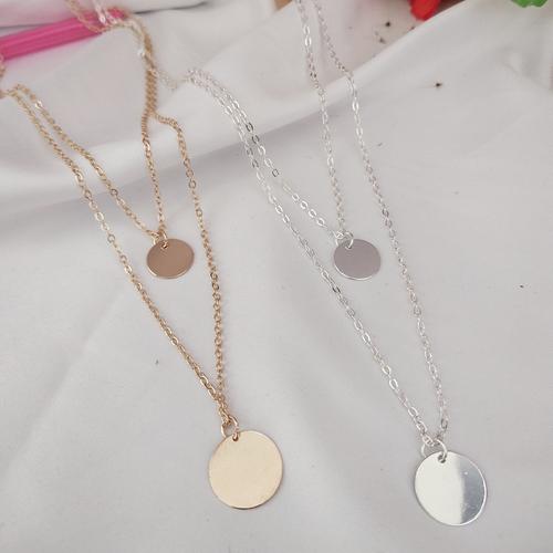 Jual Double round layer necklace kalung 
