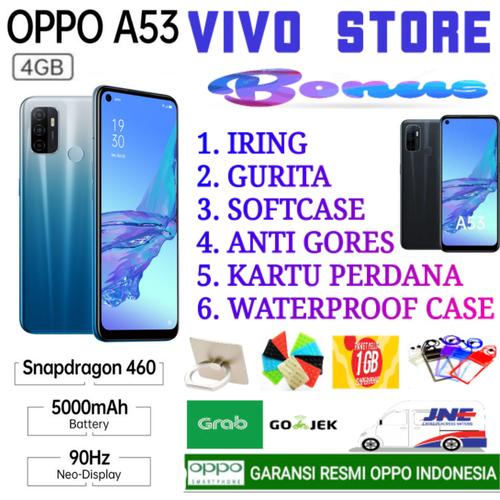 Foto Produk OPPO A53 RAM 4/64 GB GARANSI RESMI OPPO INDONESIA - biru no bonus dari VIVO ST0RE