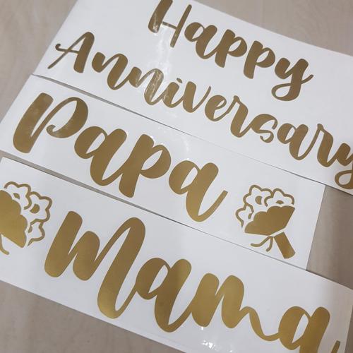 Gambar sticker balon custom. Happy anniversary. cocok untuk balon pvc 18inch - 20x20cm, Hitam dari PiyamaPiyama Jakarta Utara Tokopedia