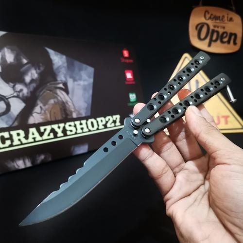 Foto Produk Balisong / Pisau Balisong Silver / butterfly knife / benchmade dari crazyshop27