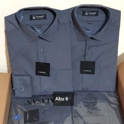 Foto Produk ALISAN Original Slimfit Kemeja Pria Lengan Panjang Abu 6 (Abu tua) dari delvinastore