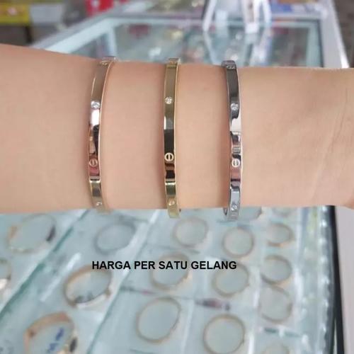 Gambar GELANG WANITA ASLI TITANIUM / AKSESORIS WANITA ASLI TITANIUM (SATUAN ) - GOLD dari malay aksesoris Jakarta Barat Tokopedia