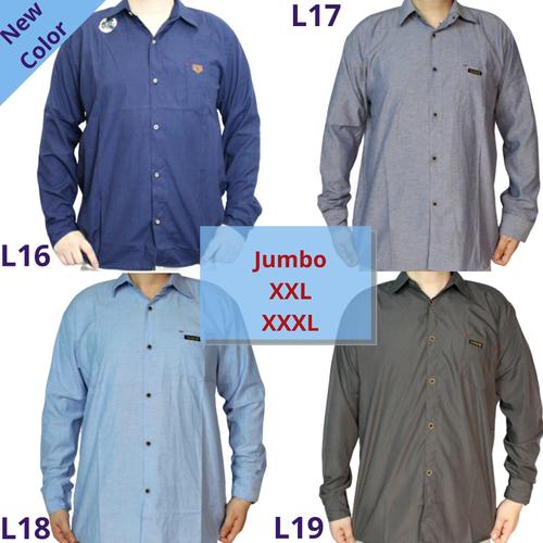 Foto Produk Grosir Kemeja (Jumbo) Polos Lengan Panjang Pria - Warna, XXXL dari Kingdom Fashion T. Abang