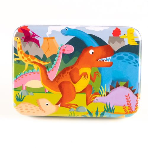 Foto Produk Puzzle Kaleng 120pc / Puzzle Kayu keping 120 - Dino dari tokosusularismanis