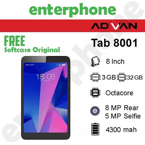 Foto Produk Advan Tab 8001 4G LTE 3/32 Ram 3Gb Rom 32Gb Garansi Resmi - dari enterphone2
