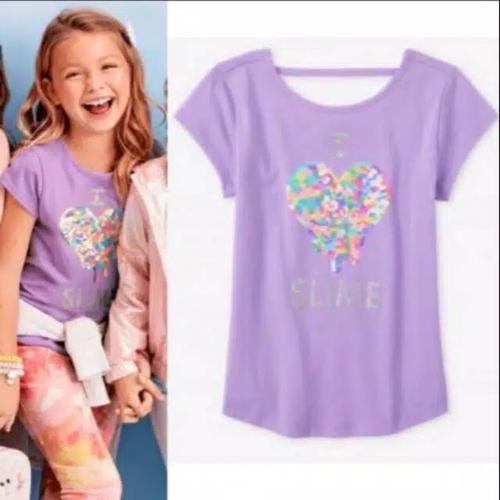 Foto Produk Baju anak kaos sequin branded Children's Place purple heart 6-12 T - 5-6 T dari Galeri Ona