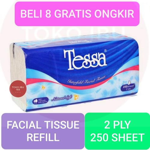 Foto Produk TISSUE TESSA 250 SHEET 2PLY REFILL TISU TP22 dari tokoibu168