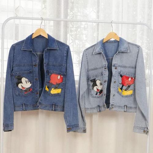 Jual jacket jeans denim Mickey wanita 