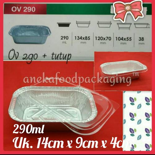 Foto Produk Cup wadah aluminium foil kotak persegi Ov 290+tutup dari anekafoodpackaging