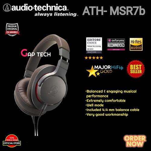 Foto Produk Audio Technica ATH MSR7b / MSR 7b Over-Ear Hi-Res Headphones Original - Gun Metal dari GAP TECH OFFICIAL