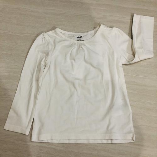 H\u0026M Kids Girls Long Sleeve Tshirt White 