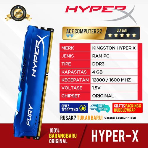 Foto Produk RAM KINGSTON HYPER X FURY GAMING DDR3 4GB PC 12800 LONGDIMM dari ACE COMPUTER 22