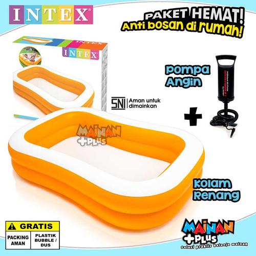 Foto Produk PAKET HEMAT KOLAM RENANG ANAK INTEX UK.BESAR DAN POMPA ANGIN INTEX SNI dari MainanPlus