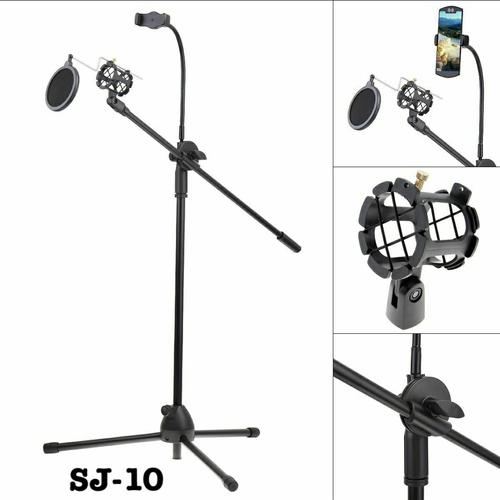 Jual stand microphone mic smartphone holder stand mic tiktok youtube
