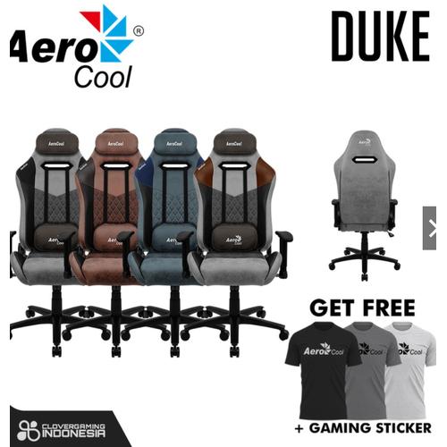 Gambar AeroCool Duke Gaming Chair Premium Leather - Grey Blue Red Black - Ash Black dari Clover Gaming Indonesia Kota Bandung Tokopedia