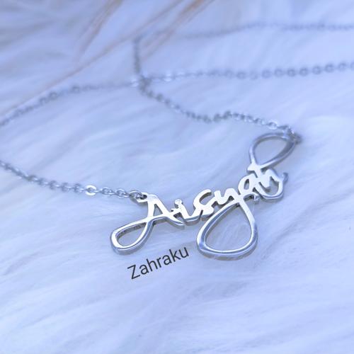 Foto Produk Necklace kalung custom nama titanium anti karat asli promo kado unik - Silver dari NA_JWL